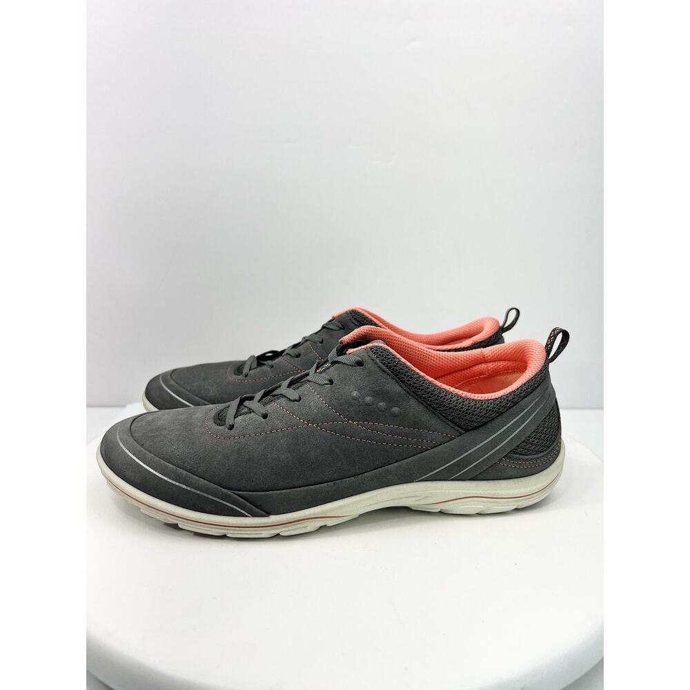 ECCO Womens Arizona Sneakers Dark Gray Coral Sz EU 37 US 6.5 Suede Comfort Shoes